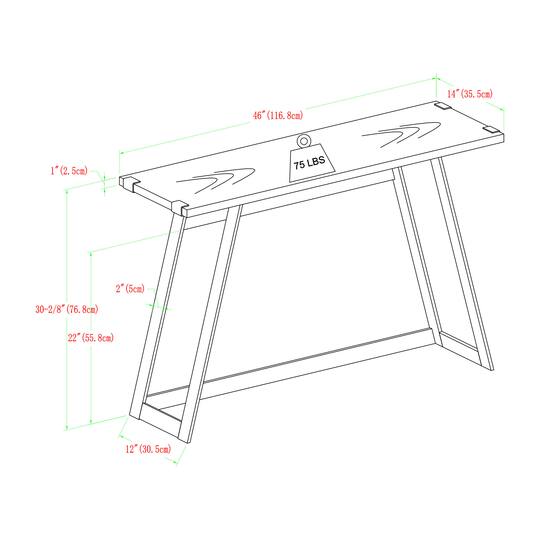 Walker Edison Gray Wash Faux Wrap Modern Industrial Entry Table